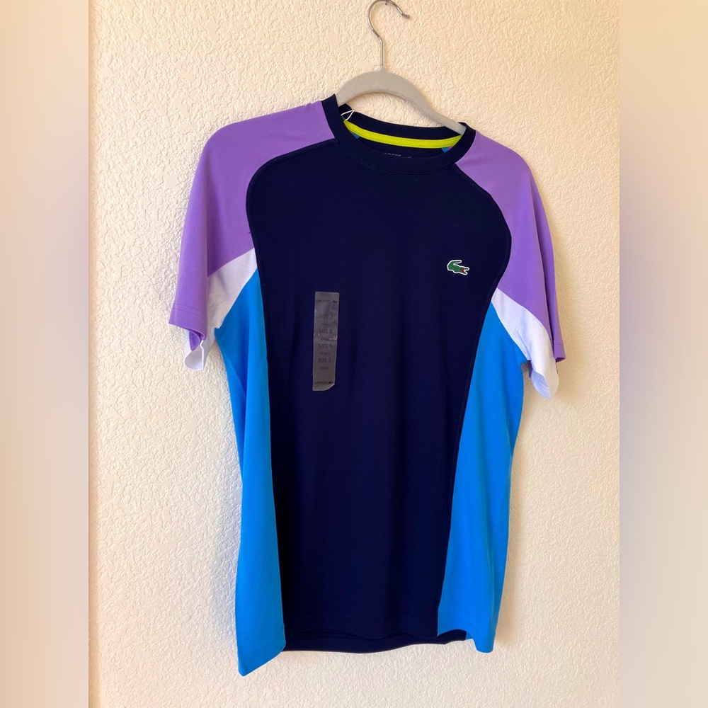 Lacoste Sport regular blue purple shirt size 3 Small NWT